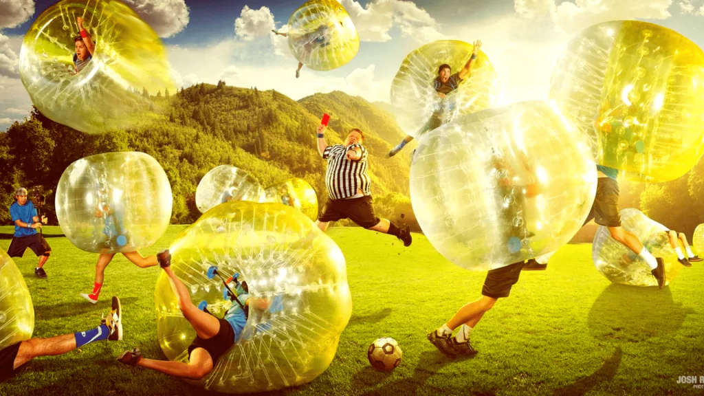 Der ultimative Trendsport für euren Junggesellenabschied: Bubble Soccer in Münster für euren JGA!